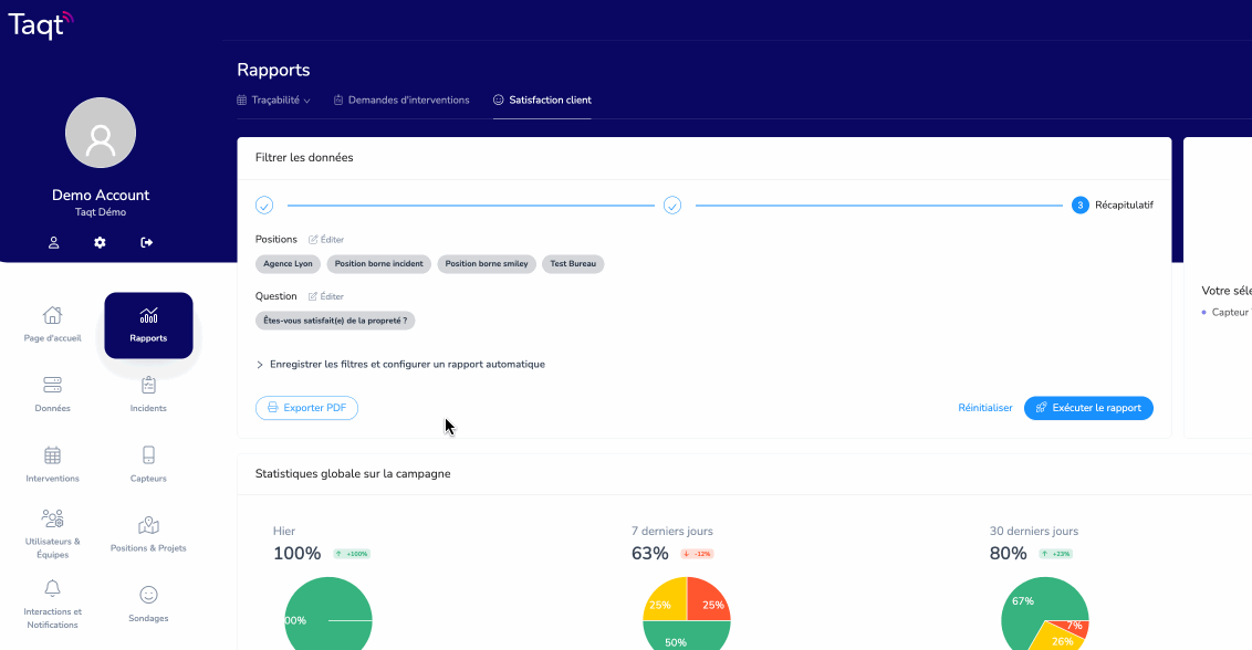 Exporter un rapport en PDF