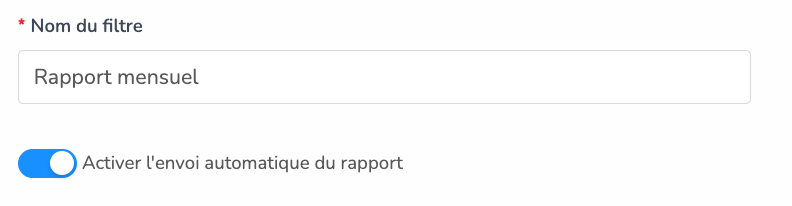 Activer l'option d'envoi automatique d'un rapport