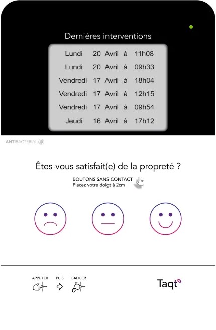 TaqtOne Smiley avec LED allumée en vert