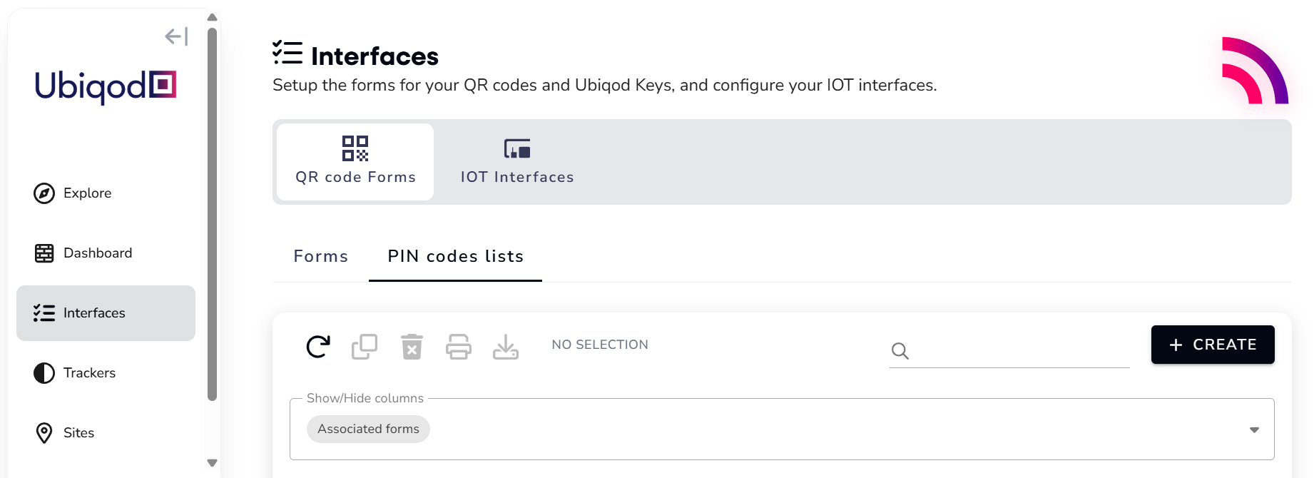 Create a PIN code list