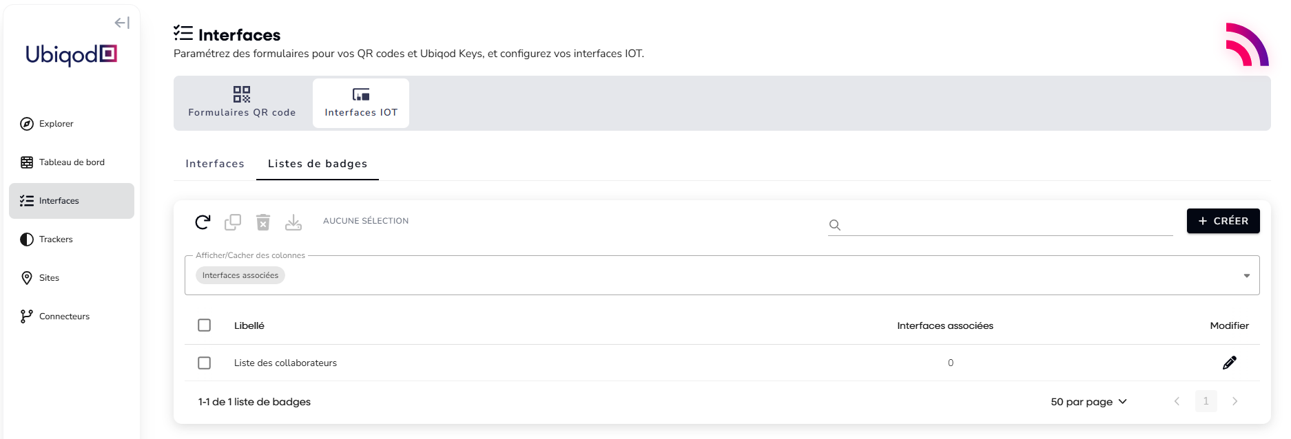 Association d'un libellé à un badge