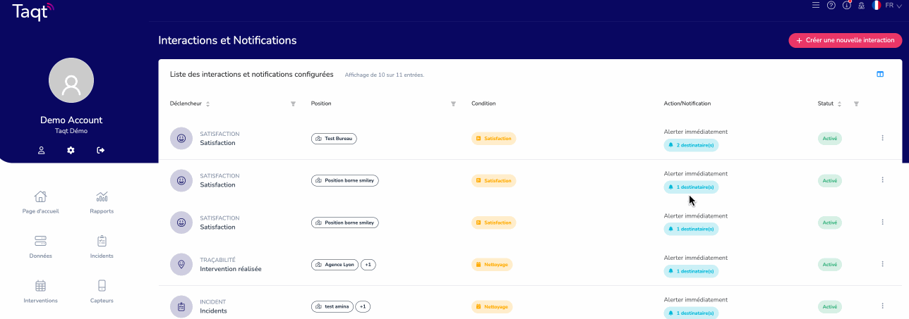 GIF Etapes pour programmer alertes et notifications