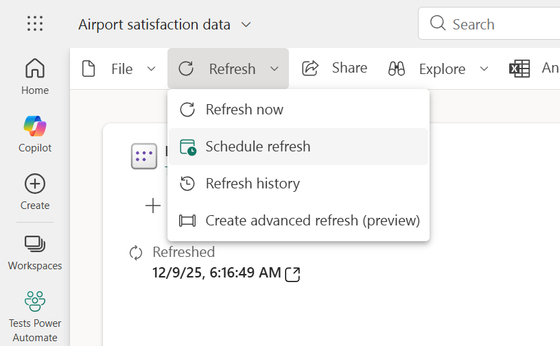 Rafraîchissement automatique de la données dans Power BI