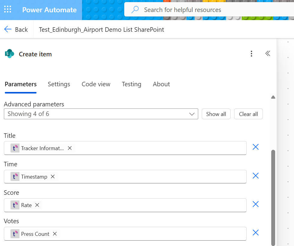Mapping des champs Power Automate