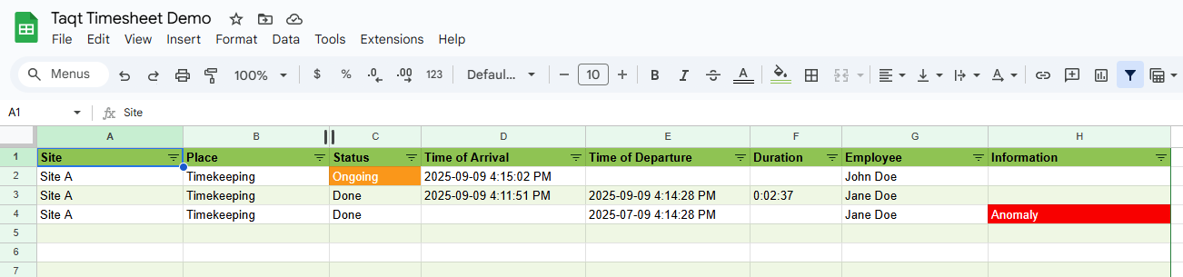 Google Timesheet App
