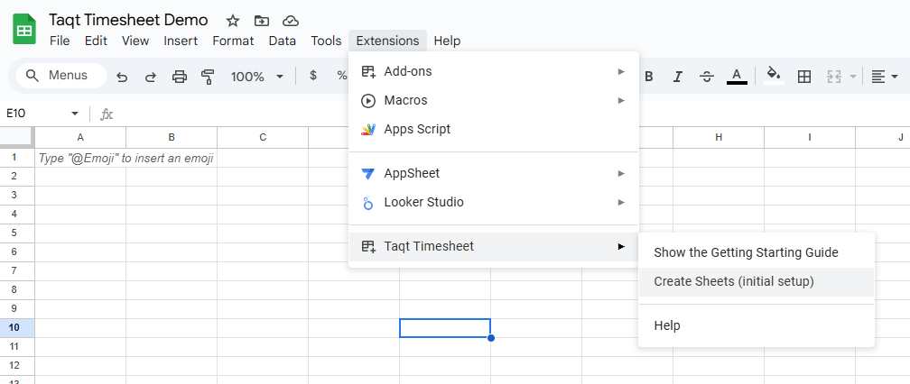 Google Sheet Timesheet setup