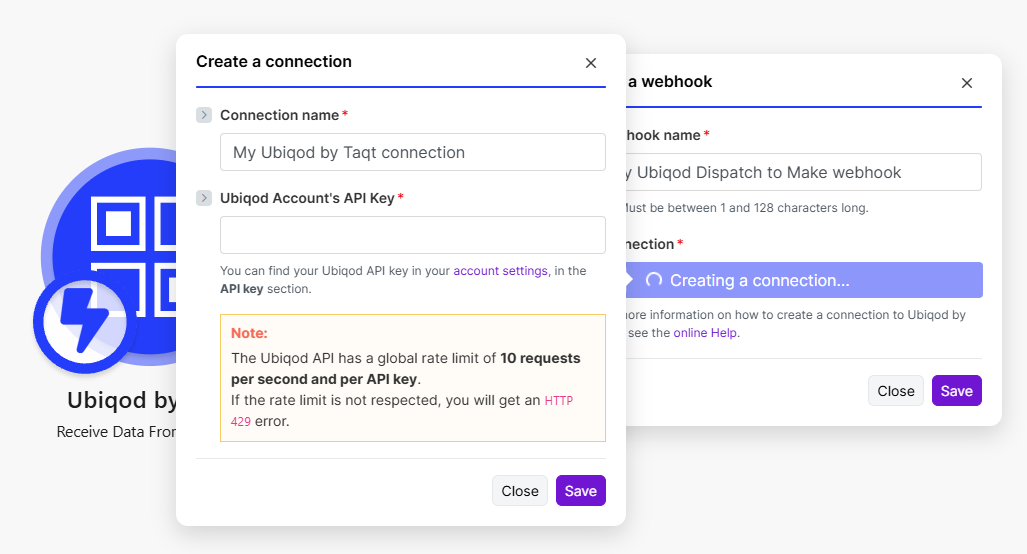 Create a connection between Make and Ubiqod