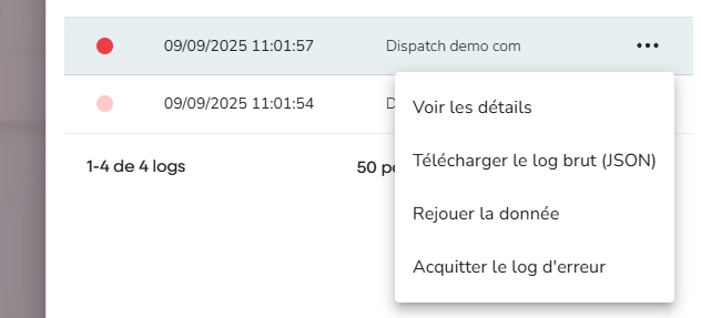 Rejouer ou acquitter une donnée