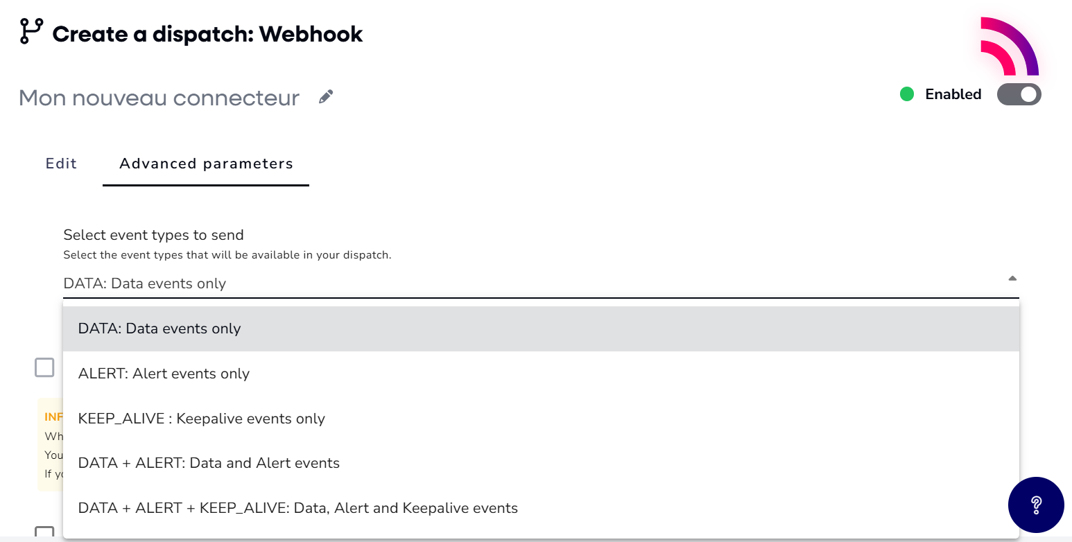 Payload selection in Ubiqod webhooks
