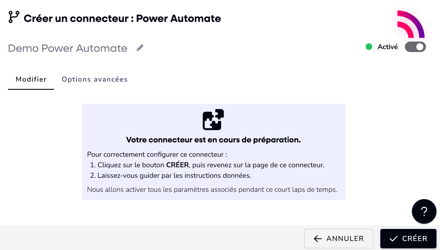 Création du connecteur Power Automate dans Ubiqod
